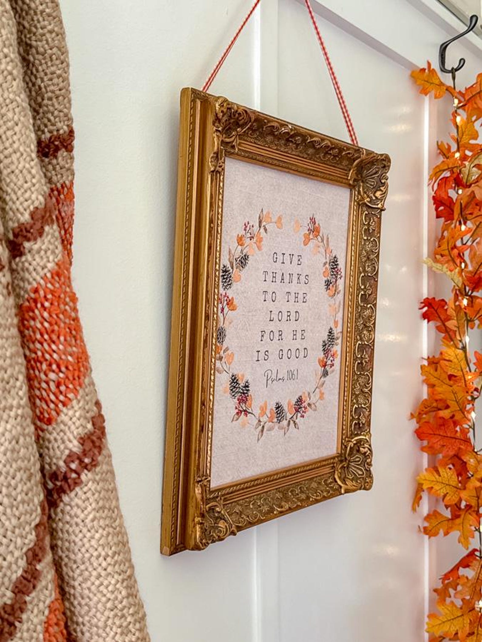 Give Thanks to the Lord Wall Art Printable, Autumn Scripture Print ...