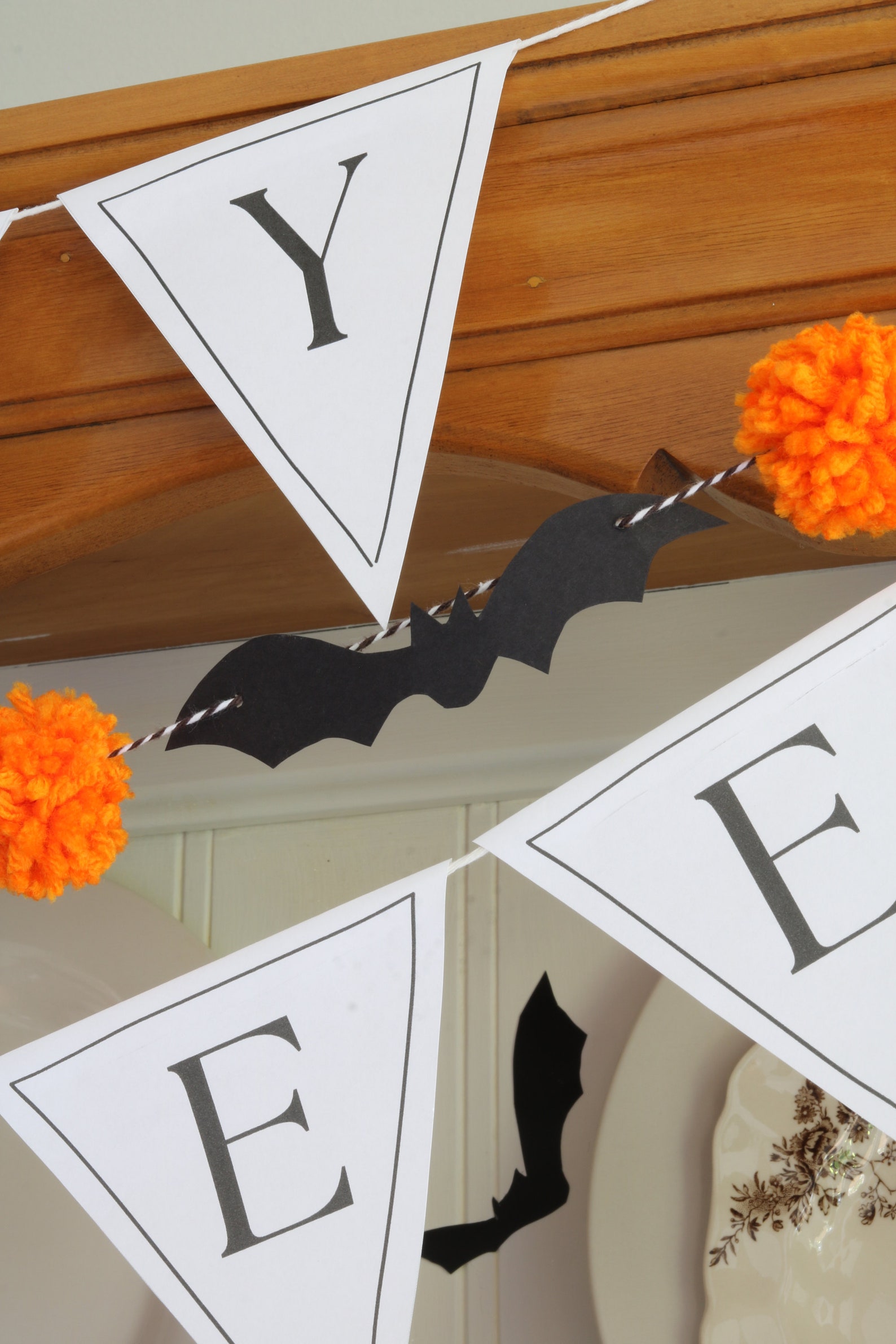 Bat Cutouts Printable Decor Paper Bats Wall Hangings Halloween DIY Bats ...