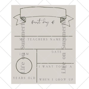 students first day of school sign gender neutral class customizable printable perfect for all ages back to school print image 2