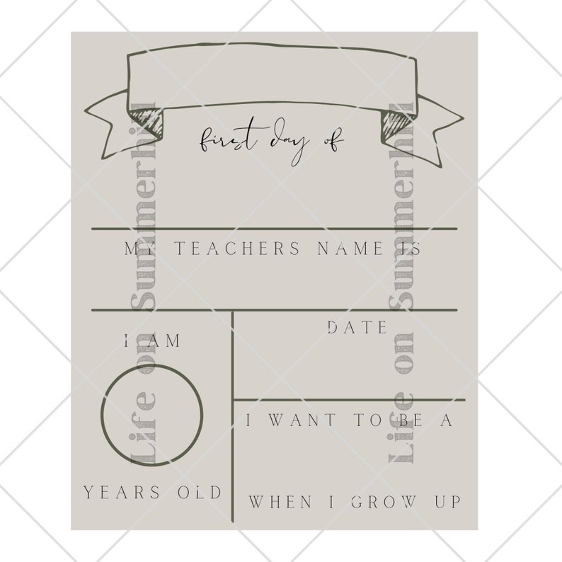 students first day of school sign gender neutral class customizable printable perfect for all ages back to school print image 2