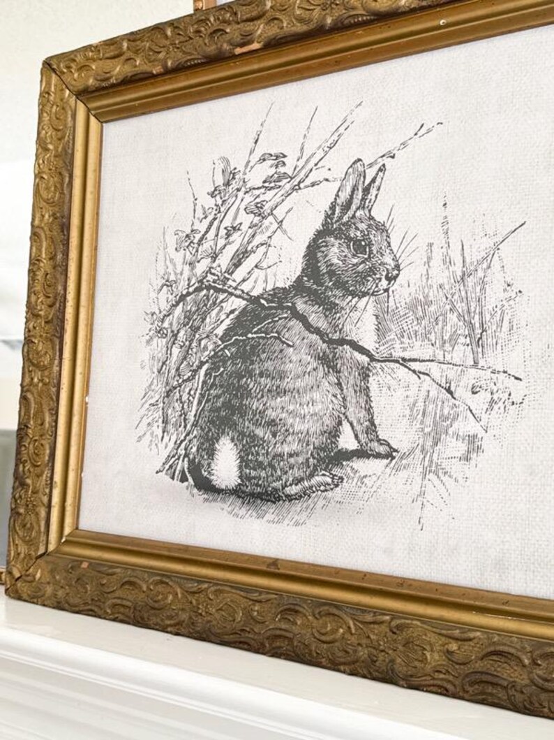 Vintage Bunny Printable, Neutral Cottagecore Nursery Decor, Antique ...