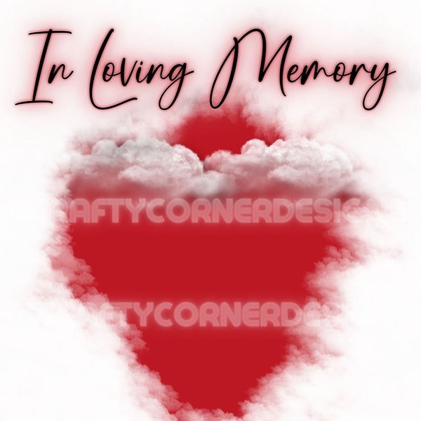 In Loving Memory Background with red background and clouds - Rest In Peace Background-No Photo Editing included