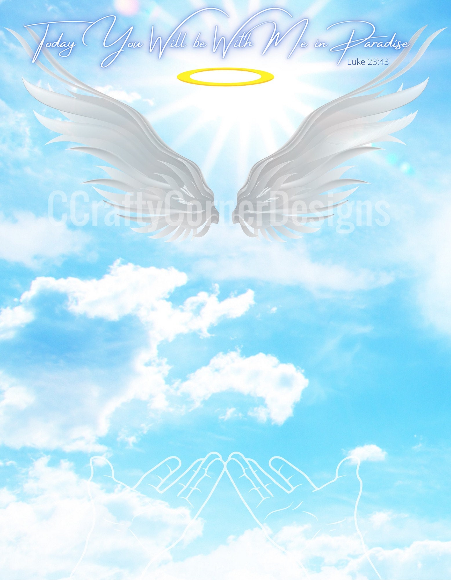 Rip Wings Background Today You Will Be With Me in Paradise - Etsy