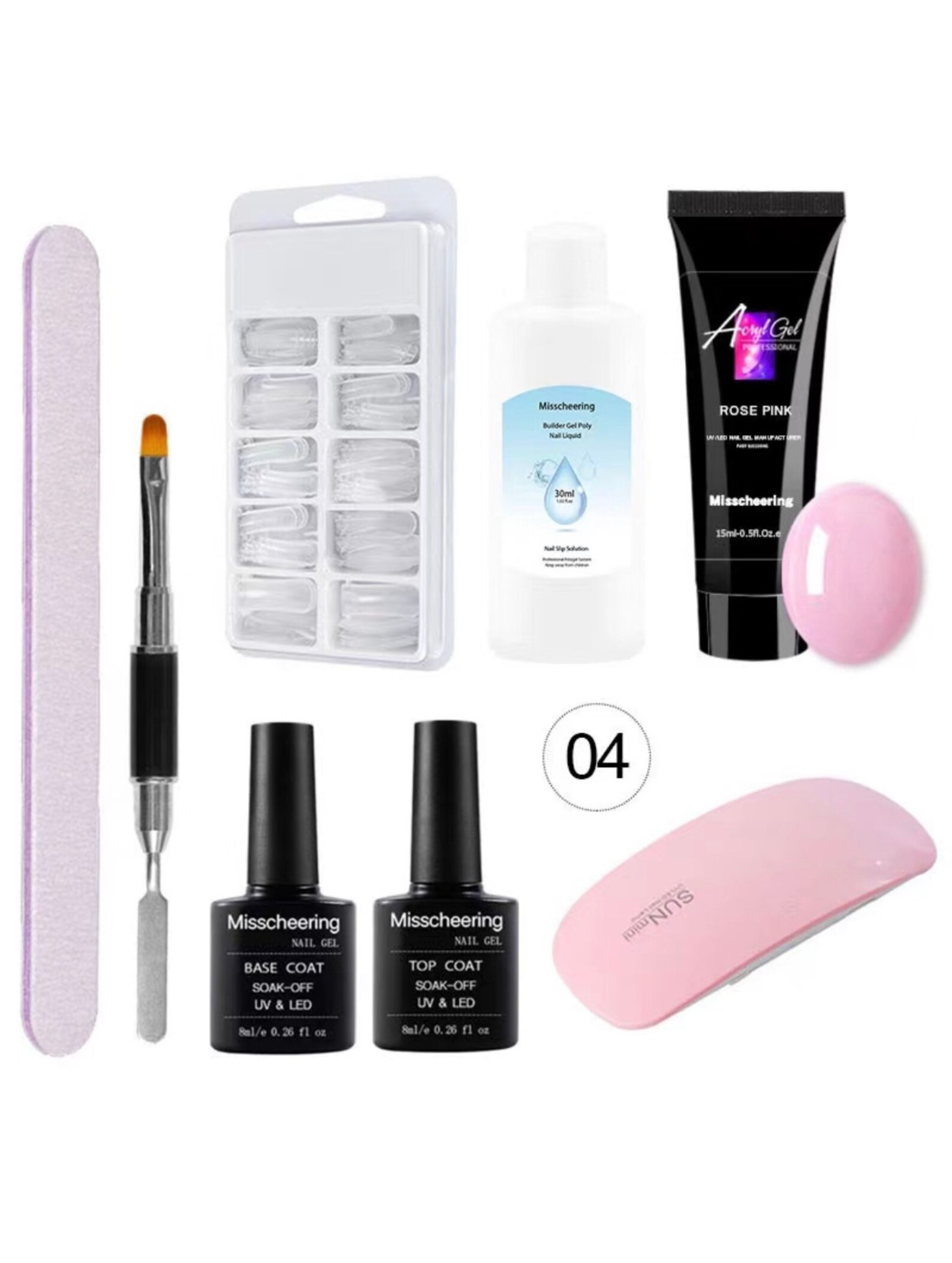 Poly Gel Nail Kit Complete 8 Pieces Set Acrylics At Home Etsy