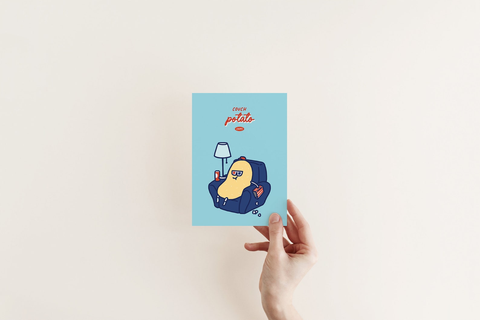 Couch Potato Chip Print TV Addicts Room Decor, Cool Poster, Video Game