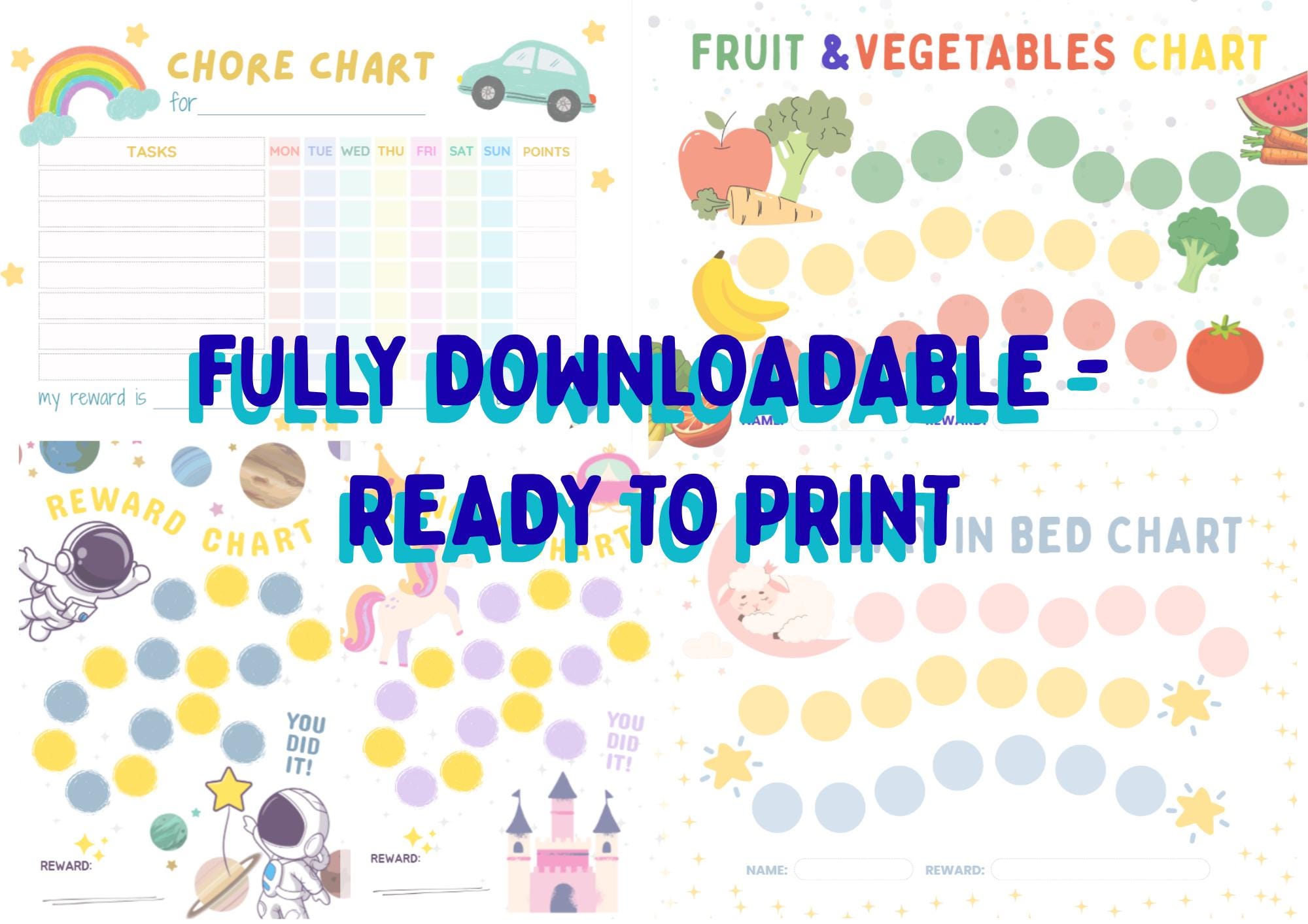 Vegetable Reward Chart Printable | Kids Healthy Eating Tracker (instant ...