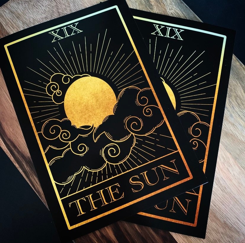 The Sun Tarot Card Print Art Print Tarot Prints Witchy Etsy UK