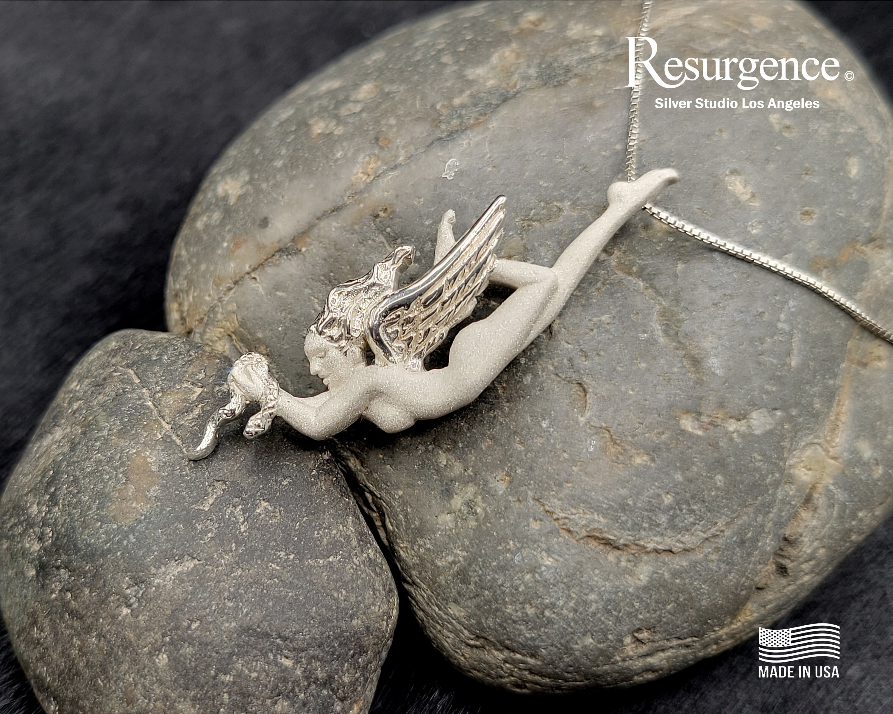 Fallen Angel Rhinestone Fallen Angel Necklace Pendant - Etsy