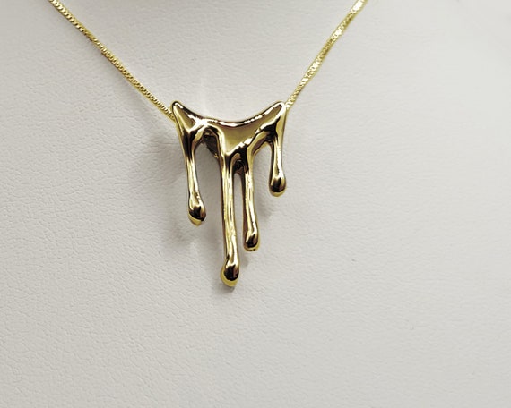 Dripping Liquid Necklace Pendant Handmade Non-tarnishing Unique 