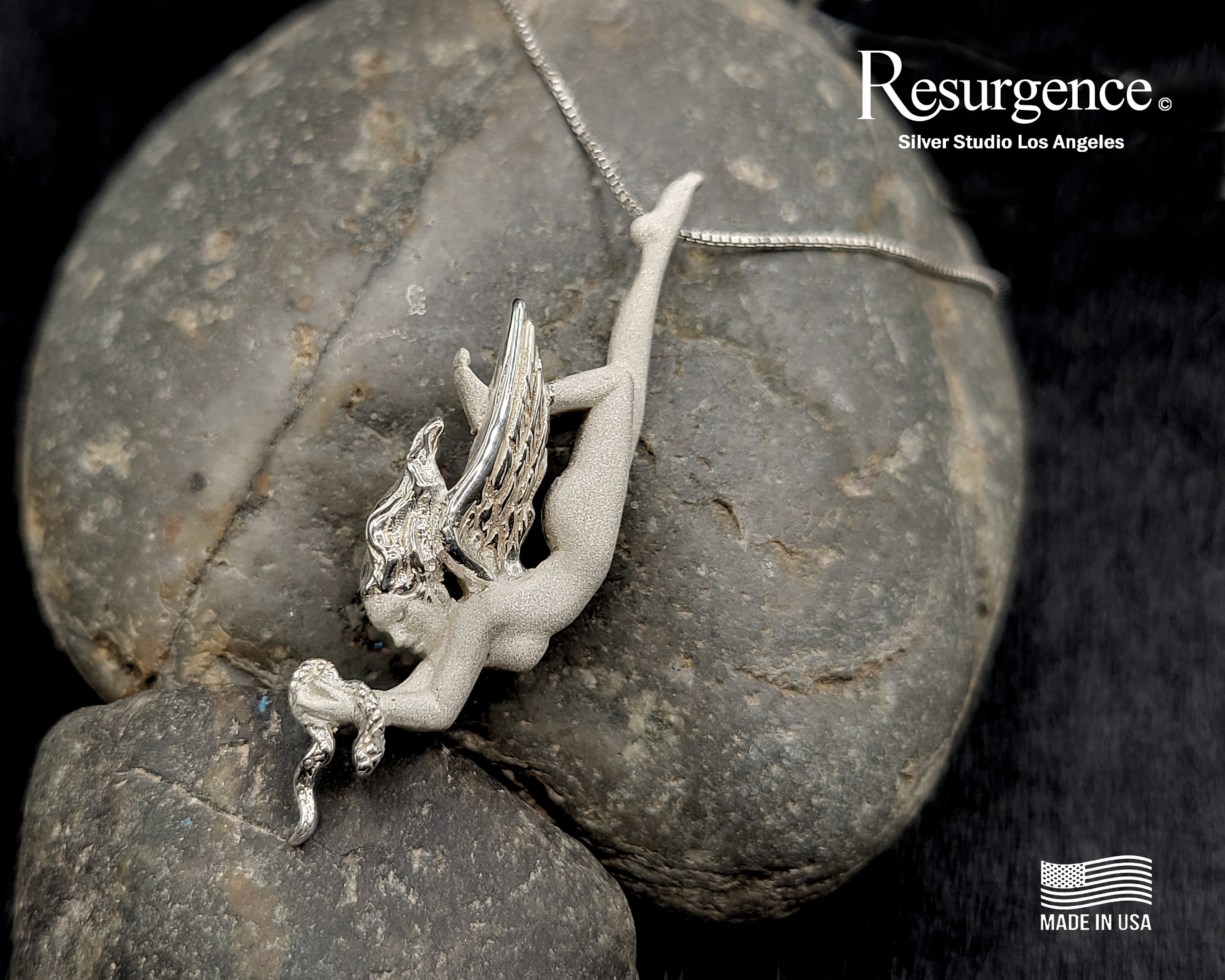 Fallen Angel Rhinestone Fallen Angel Necklace Pendant - Etsy
