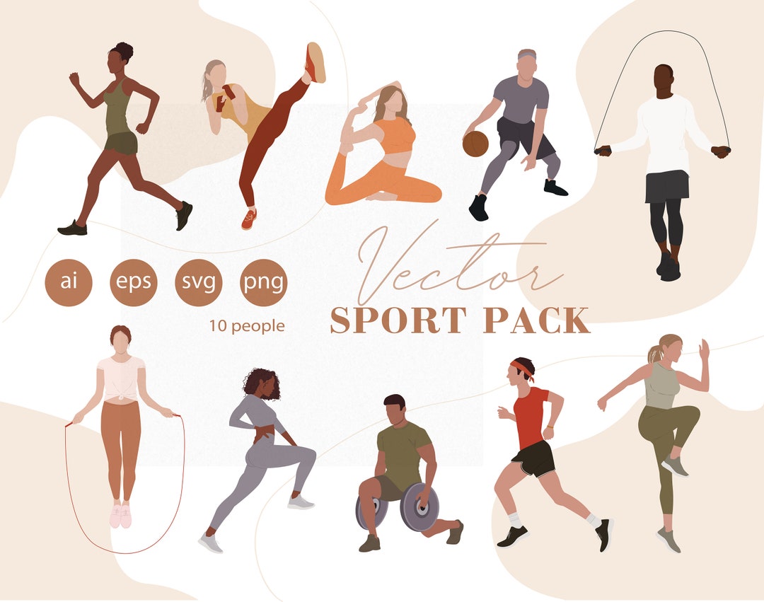 Flat Vector People Illustration - Sport Clipart 10 Person - Yoga ...