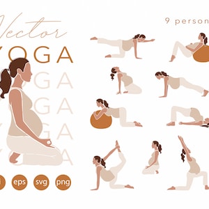 Yoga für Schwangere Clipart SVG PNG Ai EPS