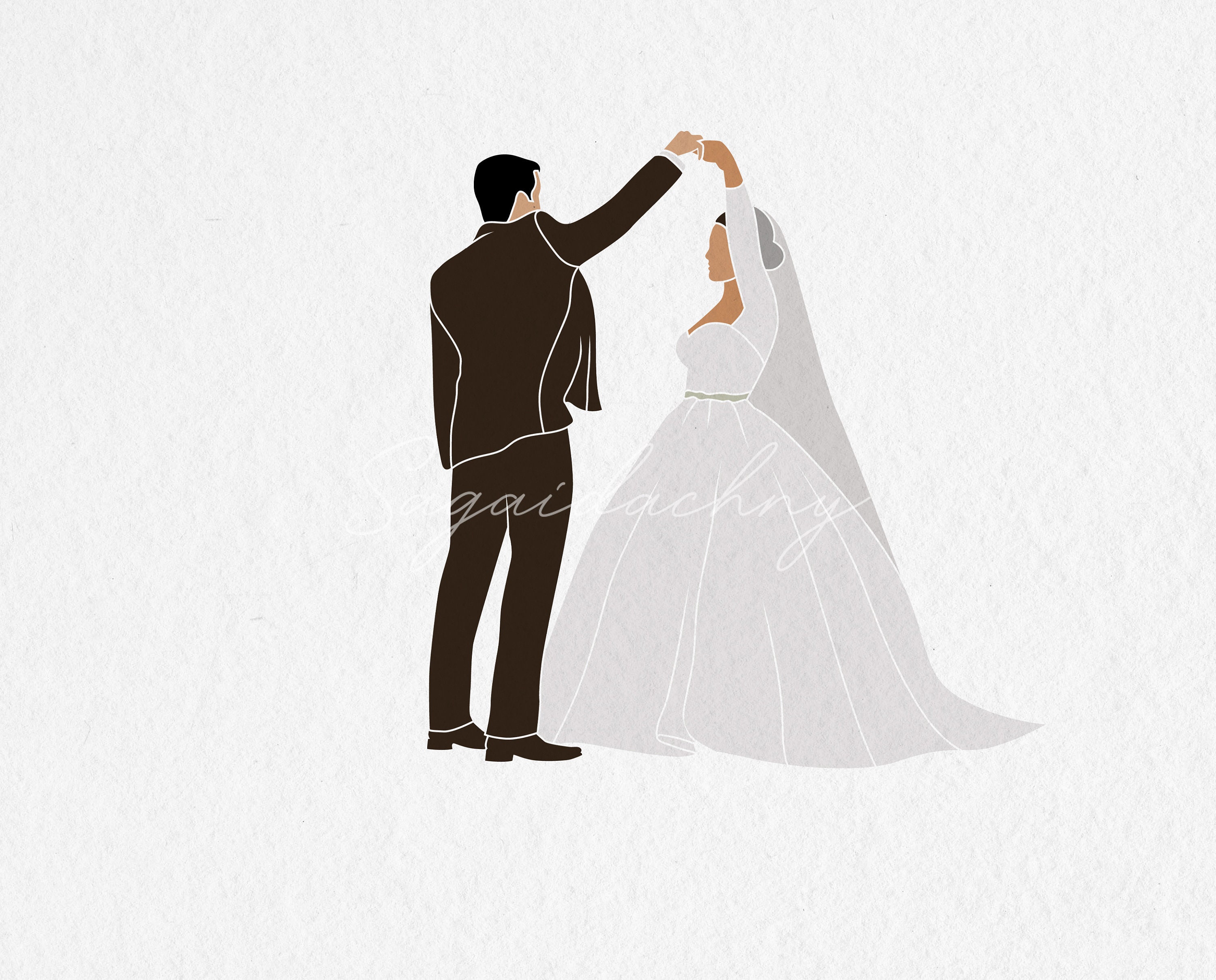 Flat Vector People Illustration - Wedding People Bride and Groom - Etsy