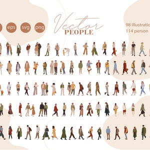 Flat Vector People Illustration - People clipart 98 Illustration - 114 person - cutout