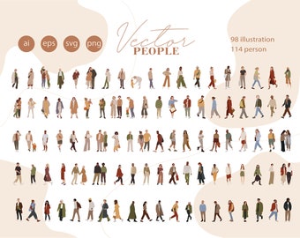 Flat Vector People Illustration - People clipart 98 Illustration - 114 person - cutout