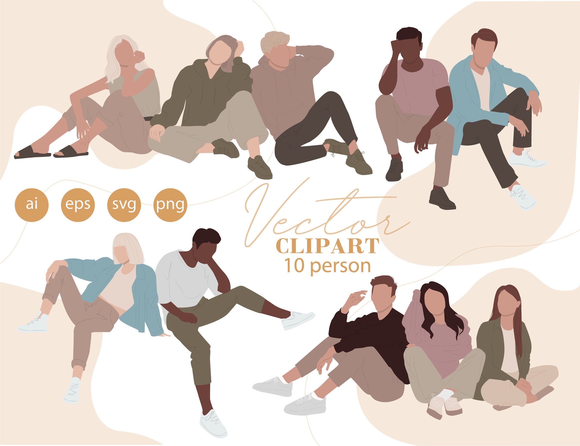 Sitting People Clipart Silhouette
