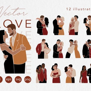 Verliebte Paare - Valentinstag Clipart - SVG PNG Ai EPS