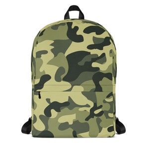 Camouflage Backpack / Green Camouflage Backpack / Green Backpack / Army Bag / Army Pattern Bag / Military Bag