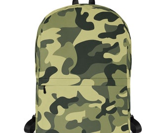 Mochila de camuflaje verde: bolsa impermeable con estampado militar.