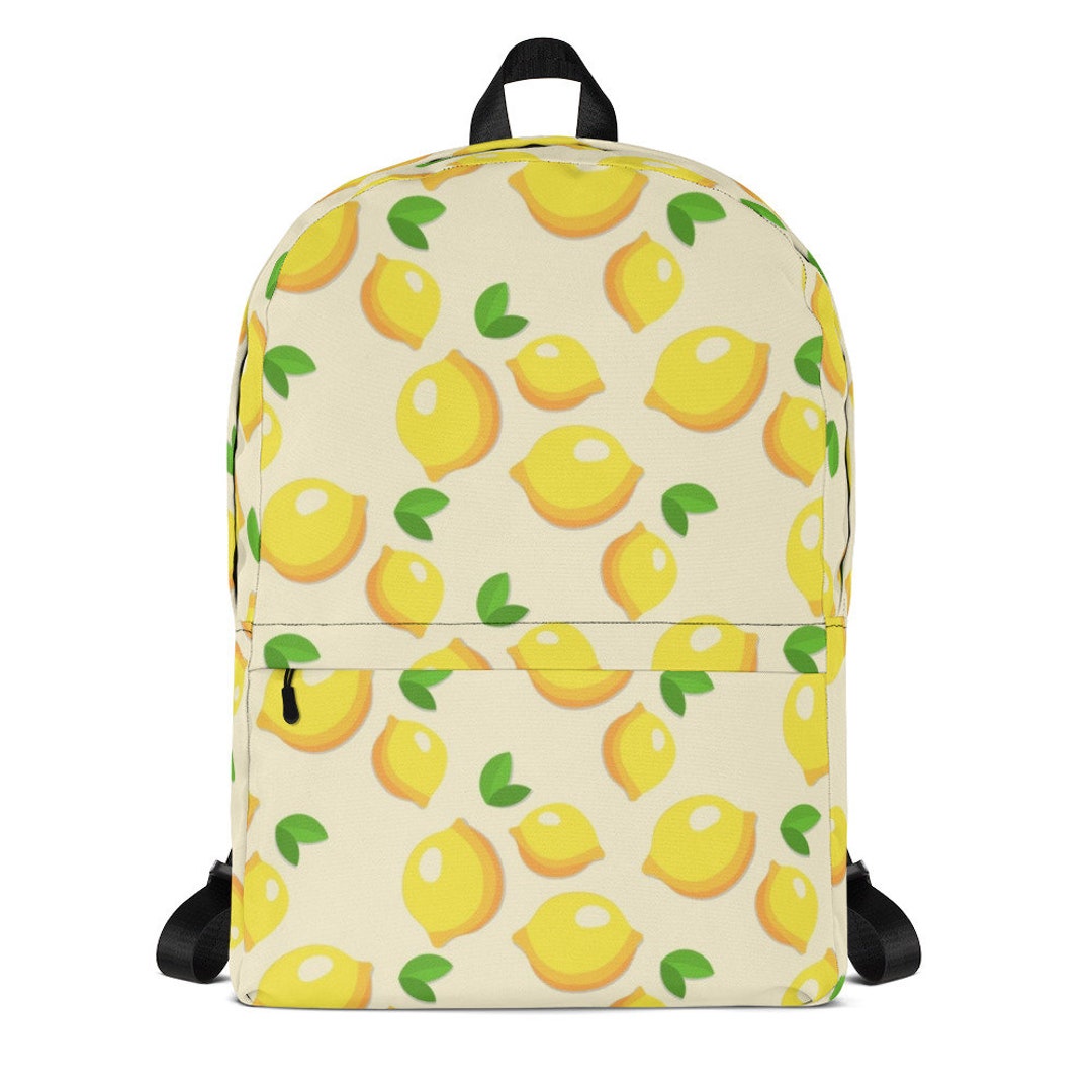 Lemon Backpack / Lemon Design Bag / Fruit Pattern Backpack