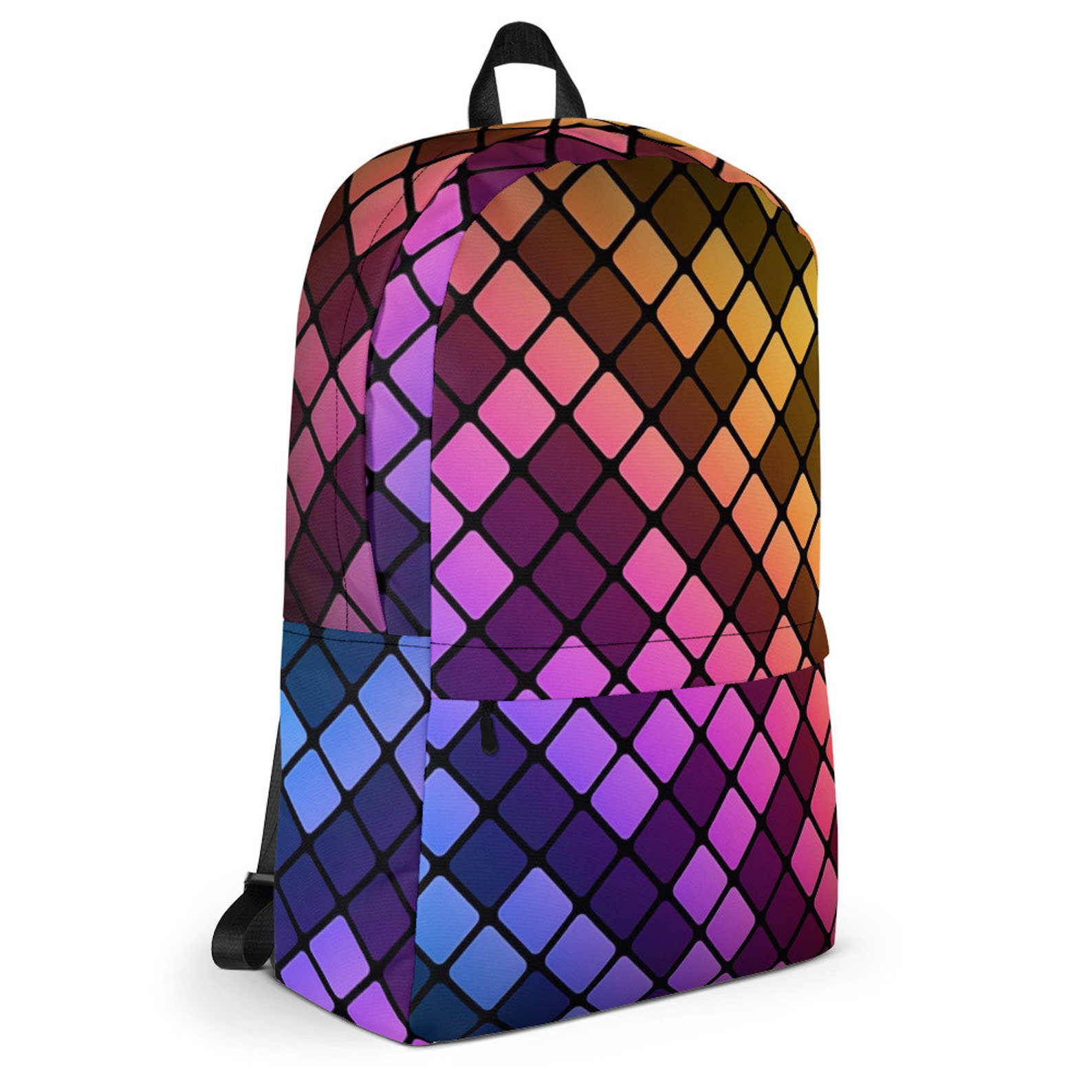 Cool Pattern Backpack / Angle Design Bag / Futuristic Backpack / Bright