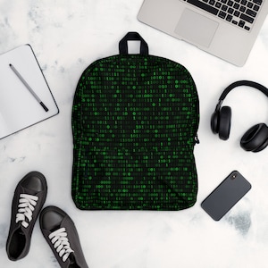 Hacker Backpack / Binary Backpack / Coding Backpack / Coder Gift / Binary Code Backpack / Programmer Backpack