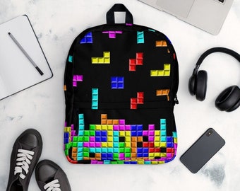 Retro Tetris Rucksack | Farbenfrohes Videospiel Design