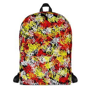 Graffiti Backpack / Black Backpack / Street Art Bag / Urban Design Backpack
