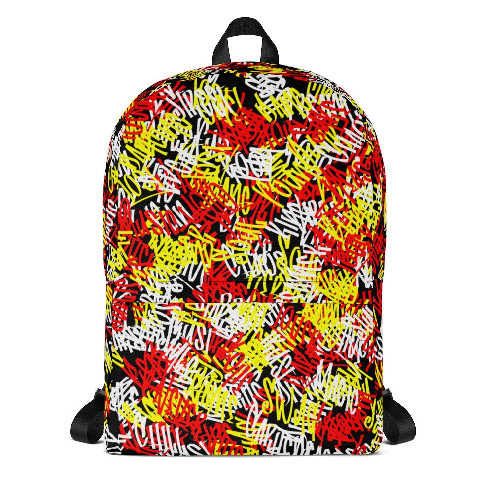 Graffiti Backpack / Black Backpack / Street Art Bag / Urban Design