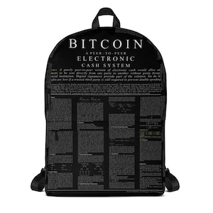 Bitcoin Whitepaper Backpack, Crypto Enthusiast Gift