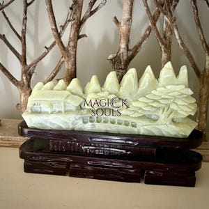 One-of-a-Kind Hand-Carved Crystal Jade Landscape Sculpture – Almost 7 Pounds!