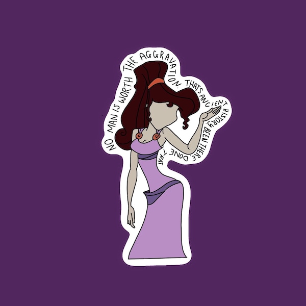 Meg: No man is worth the aggravation. That’s ancient history, been there done that| laptop decal, cute, fun, hydro flask, laptop sticker