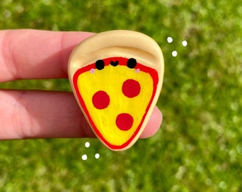 pizzapunt kleispeld | schattige pin, handgemaakt cadeau, pin van polymeerklei, broche van klei