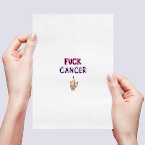 Karte - Fuck Cancer | Liebe Freundschaft Unterstützung | Chemotherapie Karte | Rude Gute Besserung | Ich denke an dich | Genesungskarte | Krebs Überlebender |
