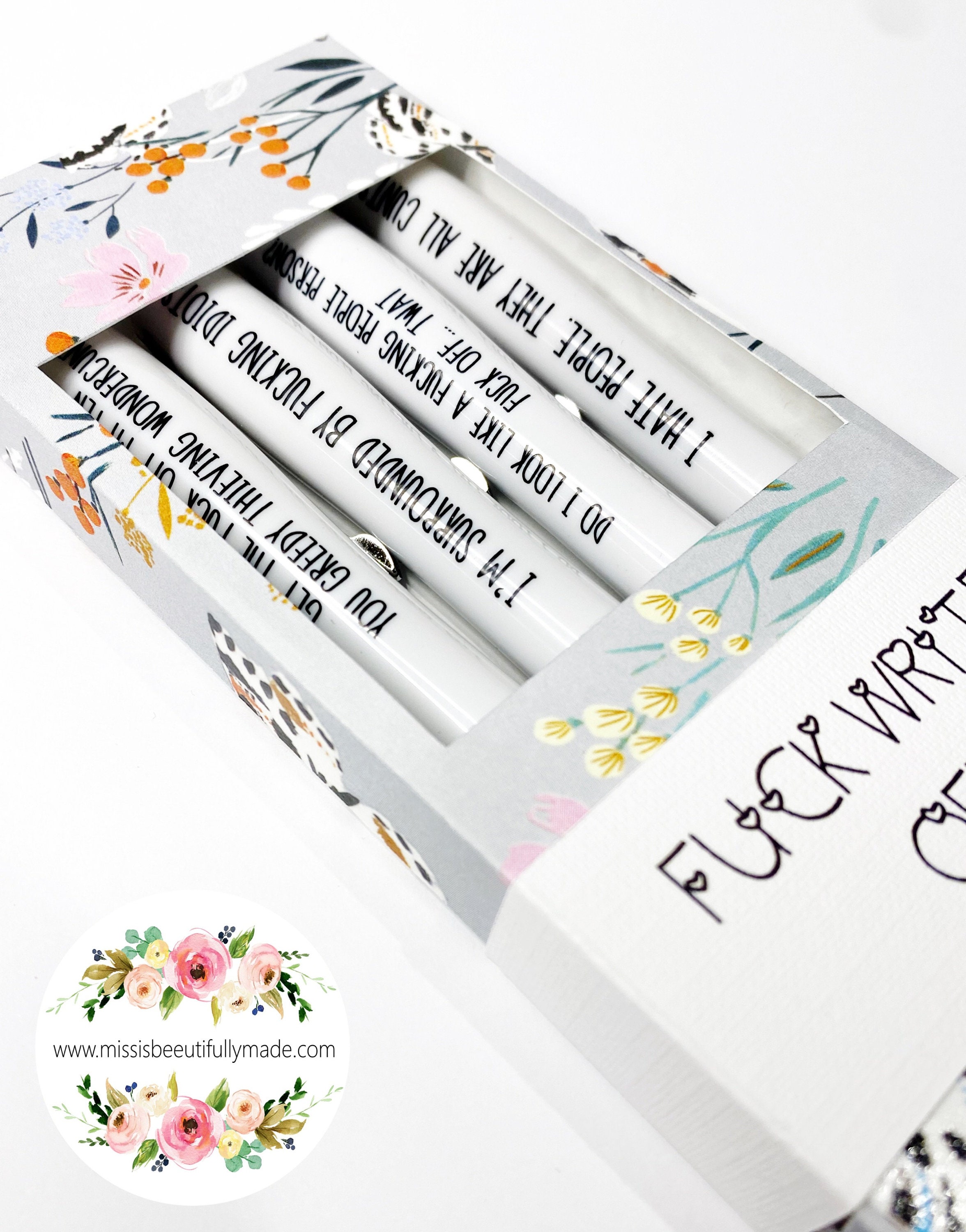10x Funny Profanity Pen Pack | Funny Pens | Banter Pens | Rude Pens | Office gift | Gift For Her | Mystery Pens | Funny Adult Gift | Joke