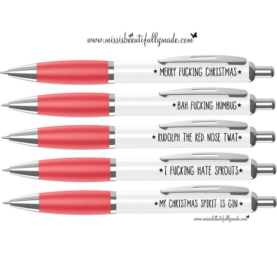 Funny Christmas Pens Banter Pens Rude Pens Office Gifts Christmas Gift Rude  Stationery Funny Adult Gift Planner Pens Funny 