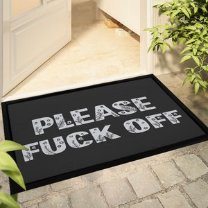 Door Mat - Please Fuck Off | For Her | Funny Door Mat | Indoor Door Mat | House Accessories | HomeDecor | Banter Gift | New Home Gift | Joke