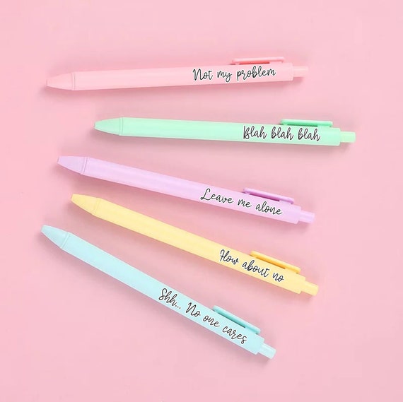 No Swearing Pen Pack | Stationery Lovers | Rainbow Pen Pack | funny Pens | Student Gift | Gift Set | Office Pens | Sarcastic | Teacher Gift