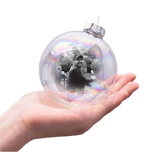 Iridescent Photo Bauble | Personalised Christmas Gift | Photo Keepsake Gift | Christmas Decoration | Gift For Her | Hanging Tree Gift