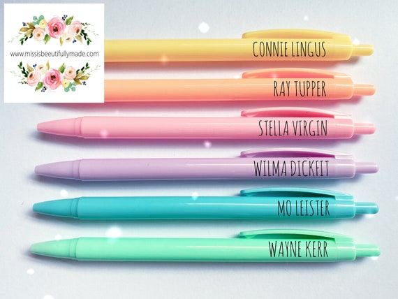 Rainbow Pen Pack rude Names - Etsy Rainbow Pen Pack rude Names - Etsy