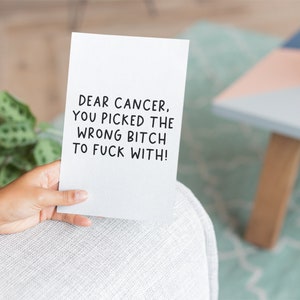 Kaart - Beste Kreeft | Je hebt de verkeerde teef gekozen | Overlevende van kanker | Kanker verslaan | Bewustmaking van borstkanker | Fuck kanker | Chemotherapie