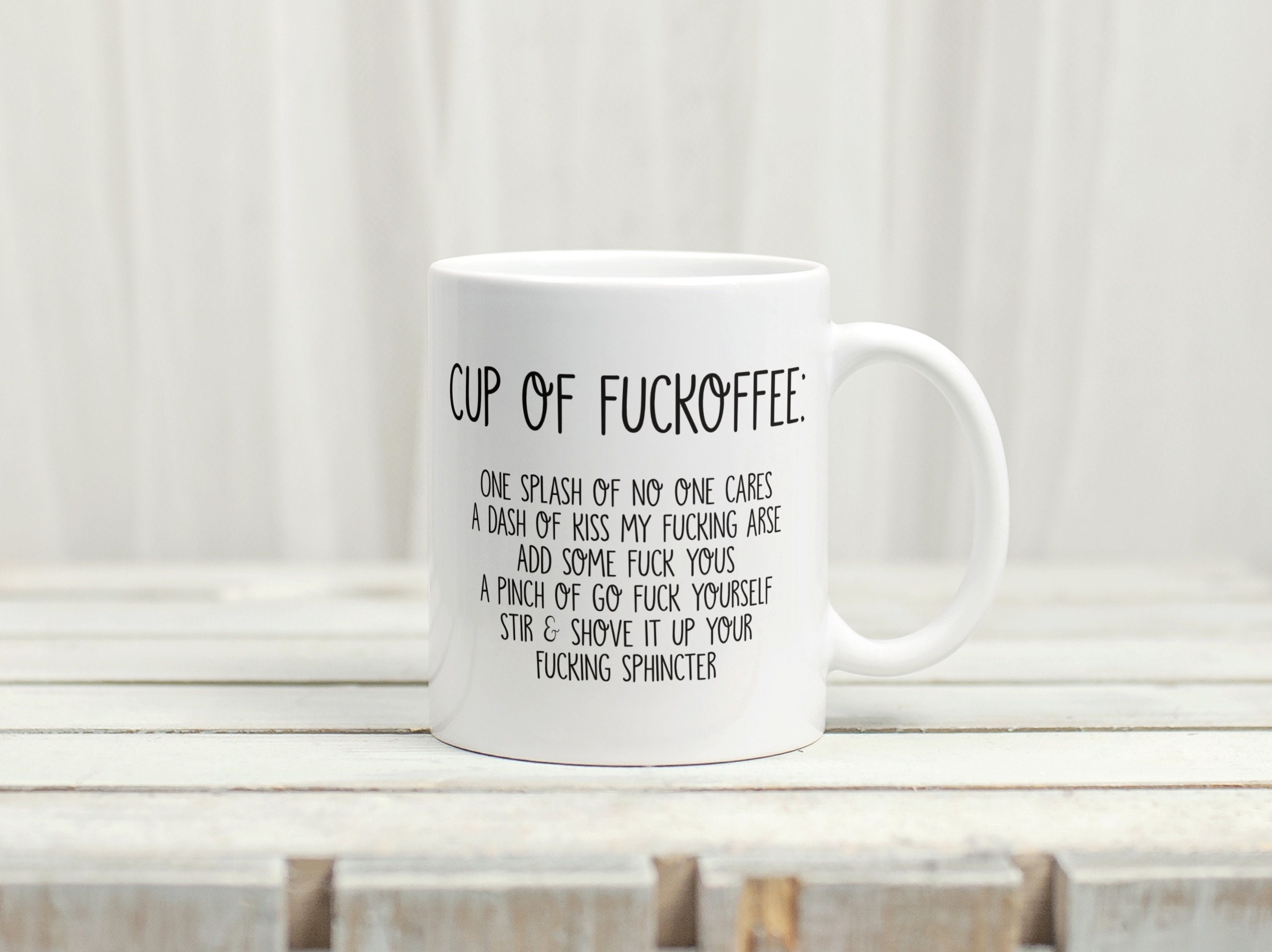 Mug Cup of Fuckoffee Fuck Yourself Hate People Fun Banter Gift Adult Humour  Co-worker Gift Creative Profanity Coffee Lovers 