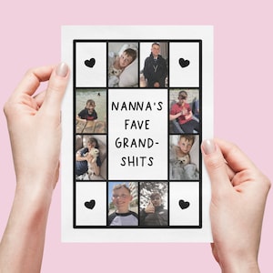 Cartão do dia das mães - Little Grand-Shits| Foto presente | Cartão da brincadeira para ela | Mãe engraçada | cartão de palavrão | Presente engraçado da Nana | Personalizado
