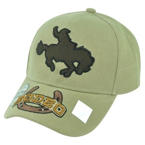 Rodeo Horse Ranch Cowboy Bucking Riding Hat Cap Adjustable Lasso Beige