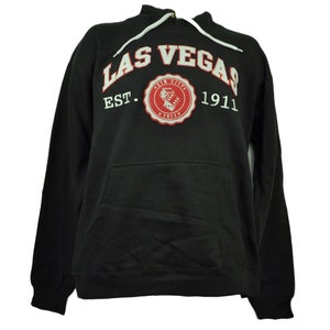Las Vegas Sin City of Lights Black Hoodie Fleece Pullover Mens Long Sleeve Wint