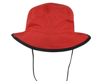 Fisherman Sun Bucket Crusher Hat Red Outdoors Camping One Size Hunting Blank