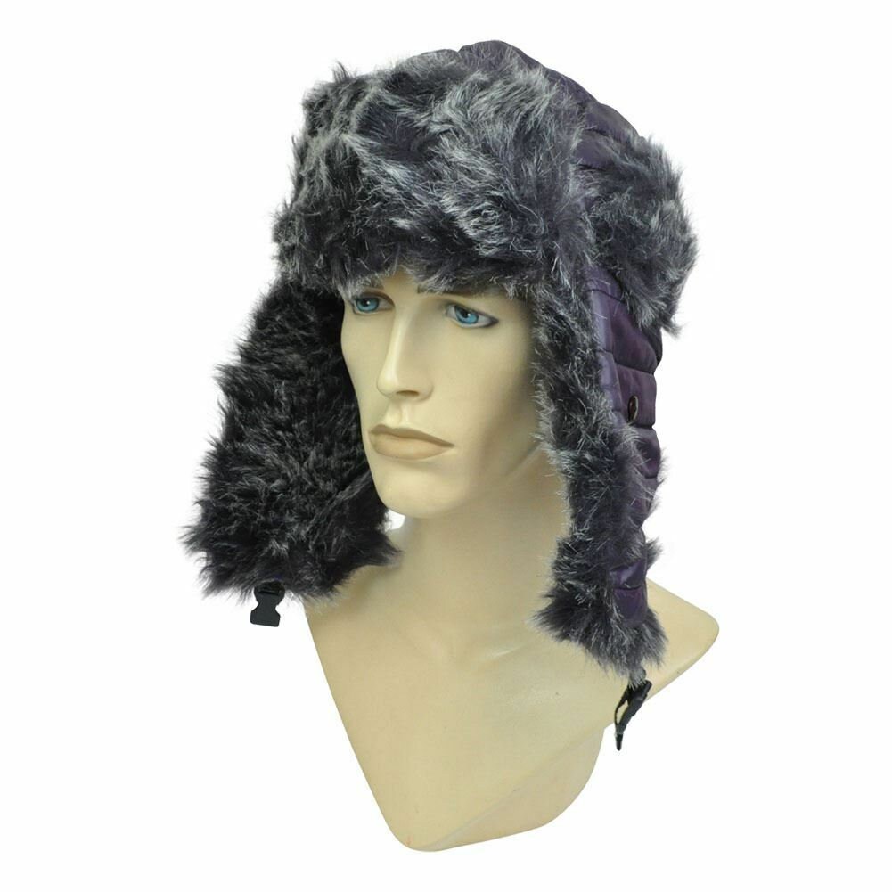 Aviator Bomber Purple Faux Fur Blank 