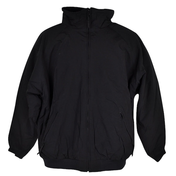 Classic Black Plain Jacket Sweater Mens Adult Winter Windbreaker Zipper