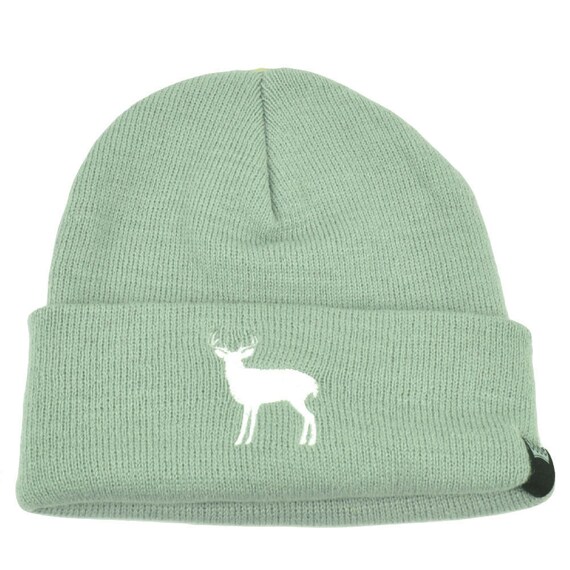 Alabama Bama Cuffed Knit Beanie Gray Hat Deer State Heart of Dixie