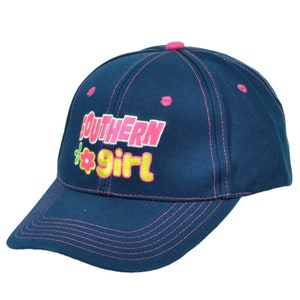 Southern Girl Belle Pride Womens Ladies Hat Cap Navy Blue Adjustable Curved Bill
